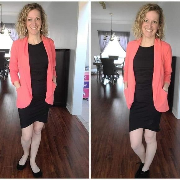 NEW Silver Icing Neon Coral Weekday Pocket Blazer - Picture 6 of 7